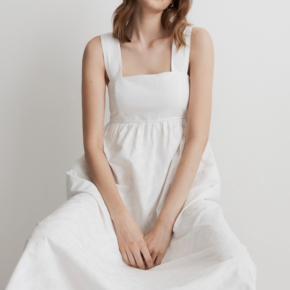 *SOLD on Mercari*. Eyelet Cutout Back Empire Midi Dress - Picture 4 of 10